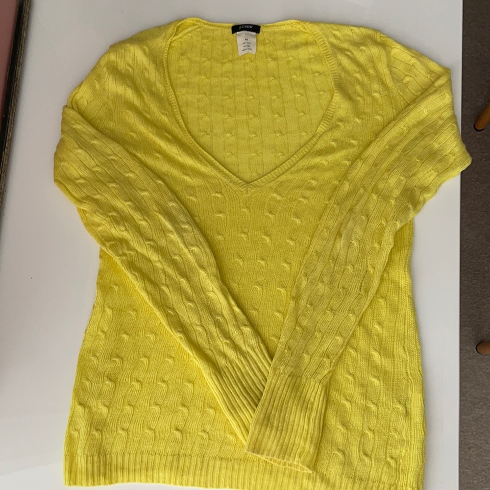 J crew xs linen v-neck shirt. Canary yellow.